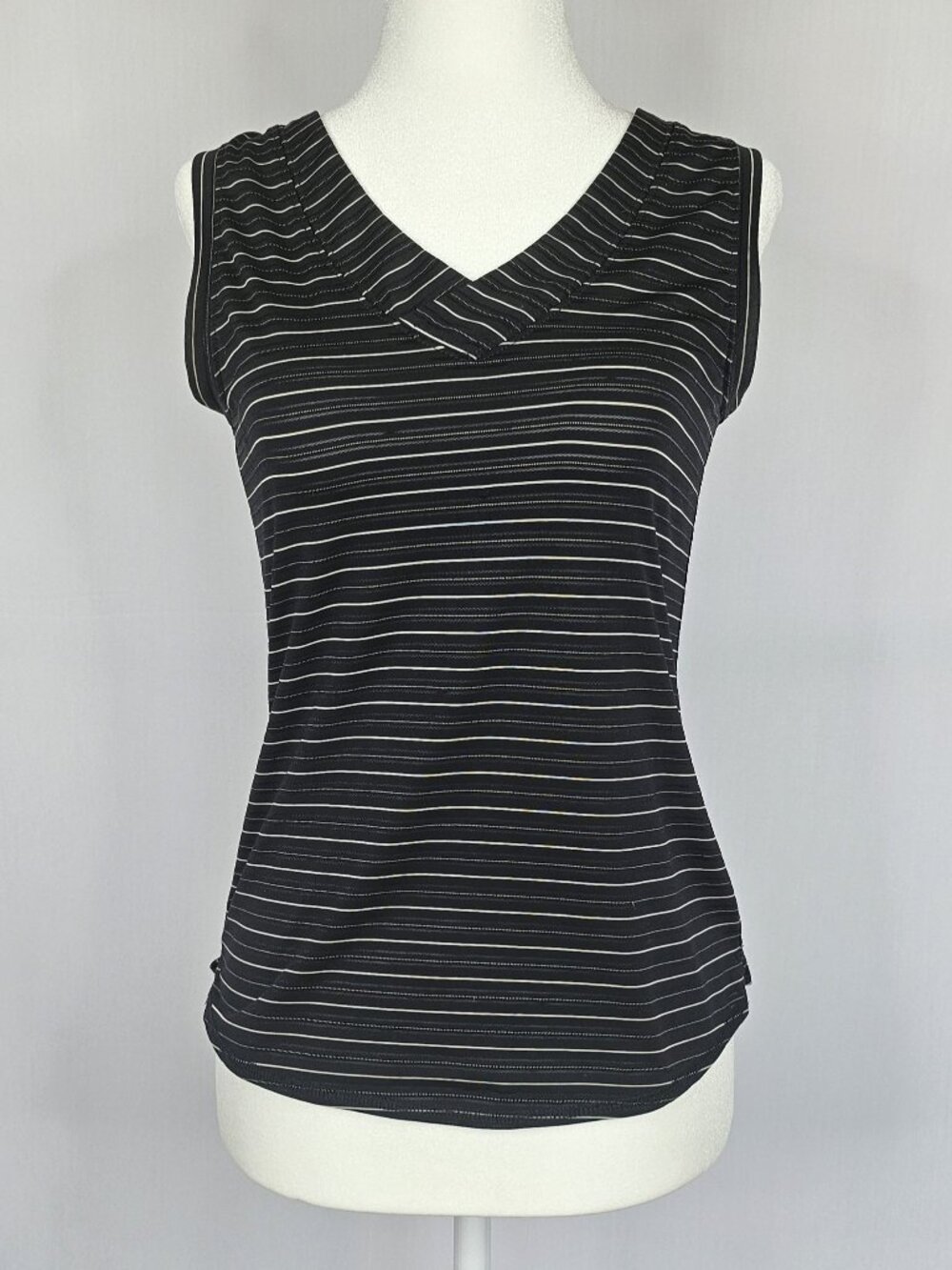 Royal Robbins | Striped Hiking Travel Tank Top | Black Gray | Size XS